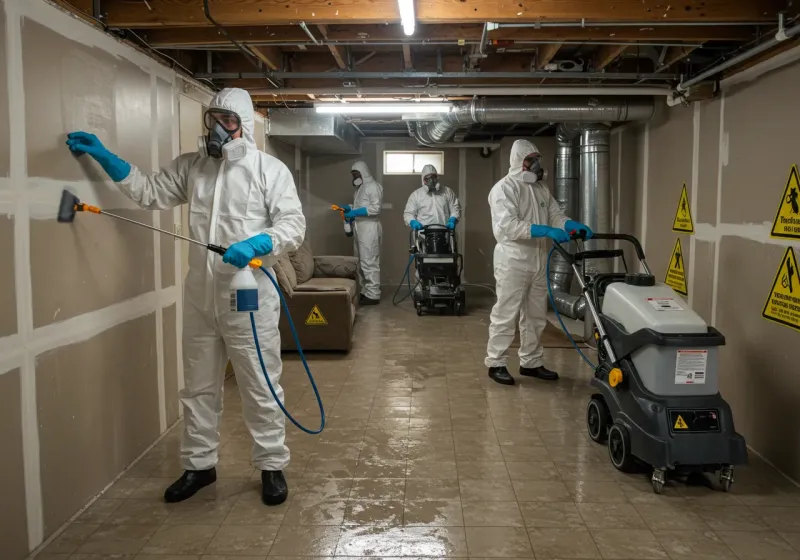 Basement Moisture Removal and Structural Drying process in South Eliot, ME